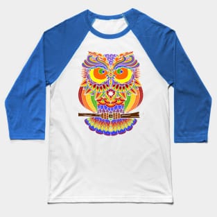 Rainbow Owl Art Baseball T-Shirt